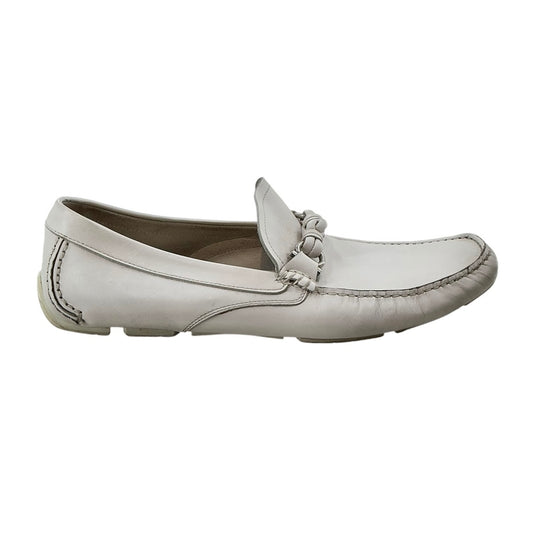 Salvatore Ferragamo White Leather Parigi Gancini Loafers