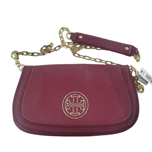 Tory Burch Amanda Logo Leather Clutch Crossbody