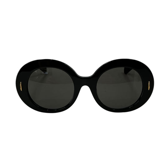 LOEWE Anagram Round Oversized Acetate Sunglasses in Black