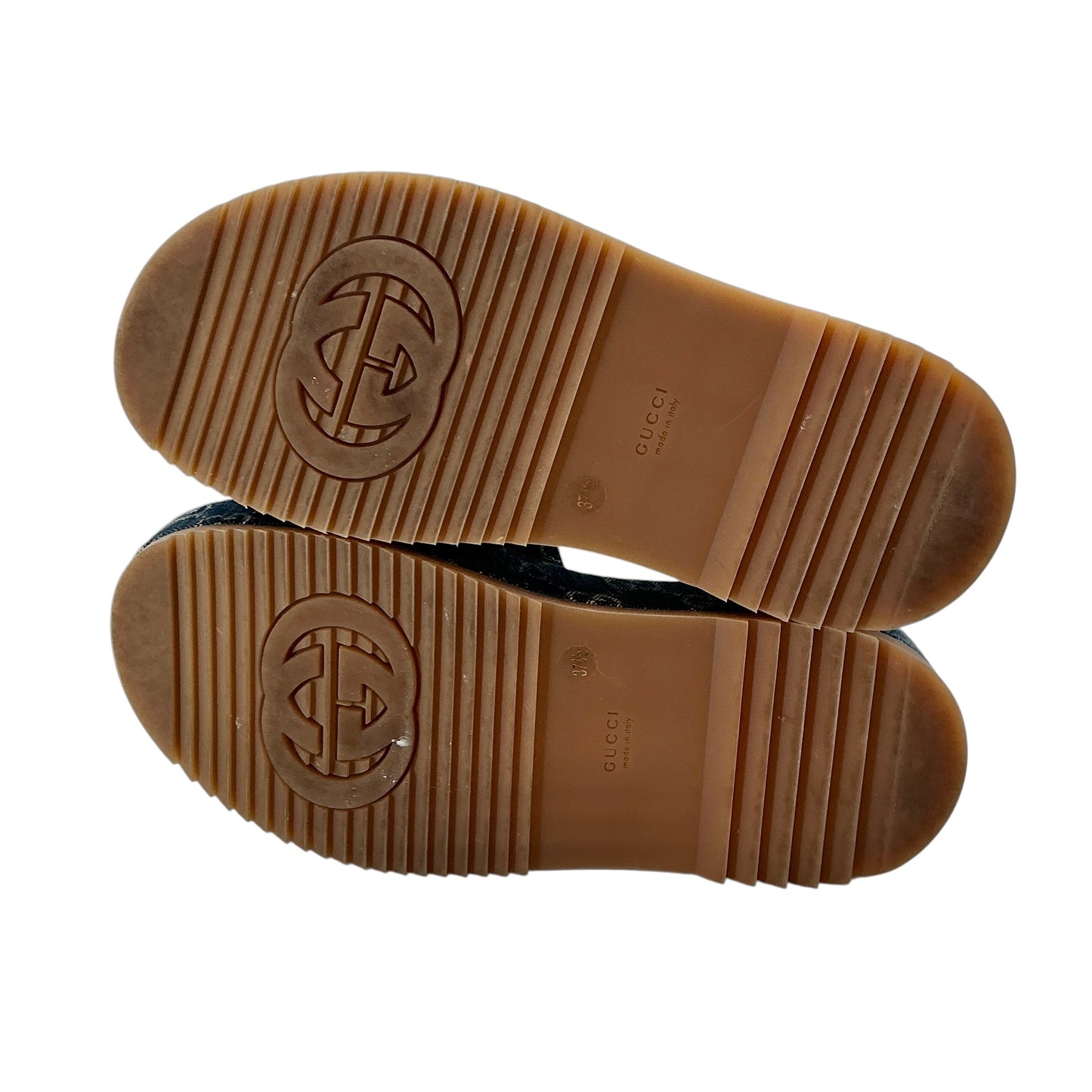 Gucci Angelina GG Denim Platform Slide Sandals