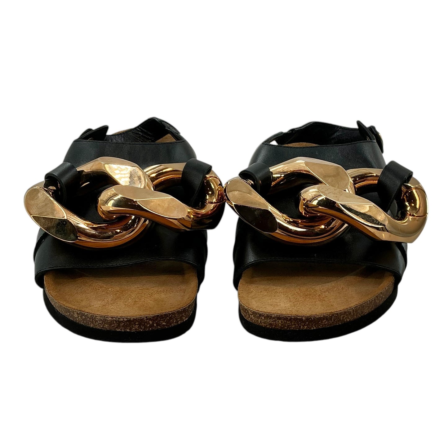 JW Anderson Black Leather Chain Link Sandals