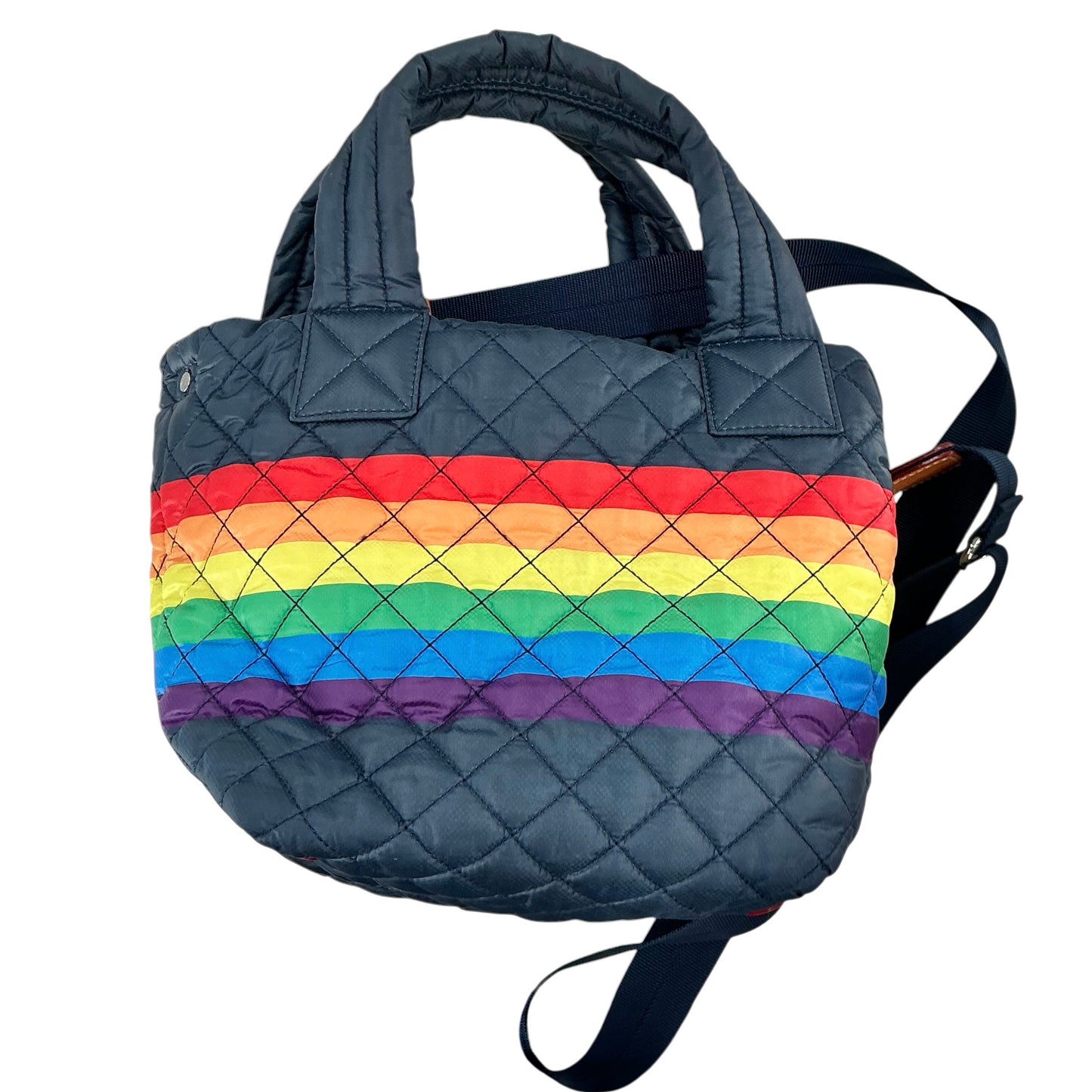 MZ Wallace Dawn Rainbow Stripe Mini Metro Tote Deluxe