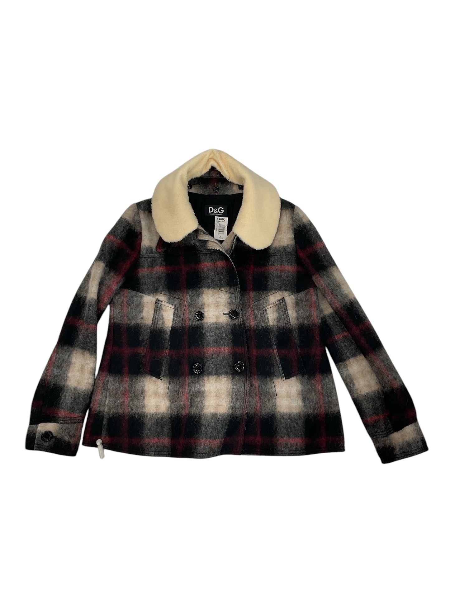 Dolce & Gabbana Plaid Wool Womens Coat