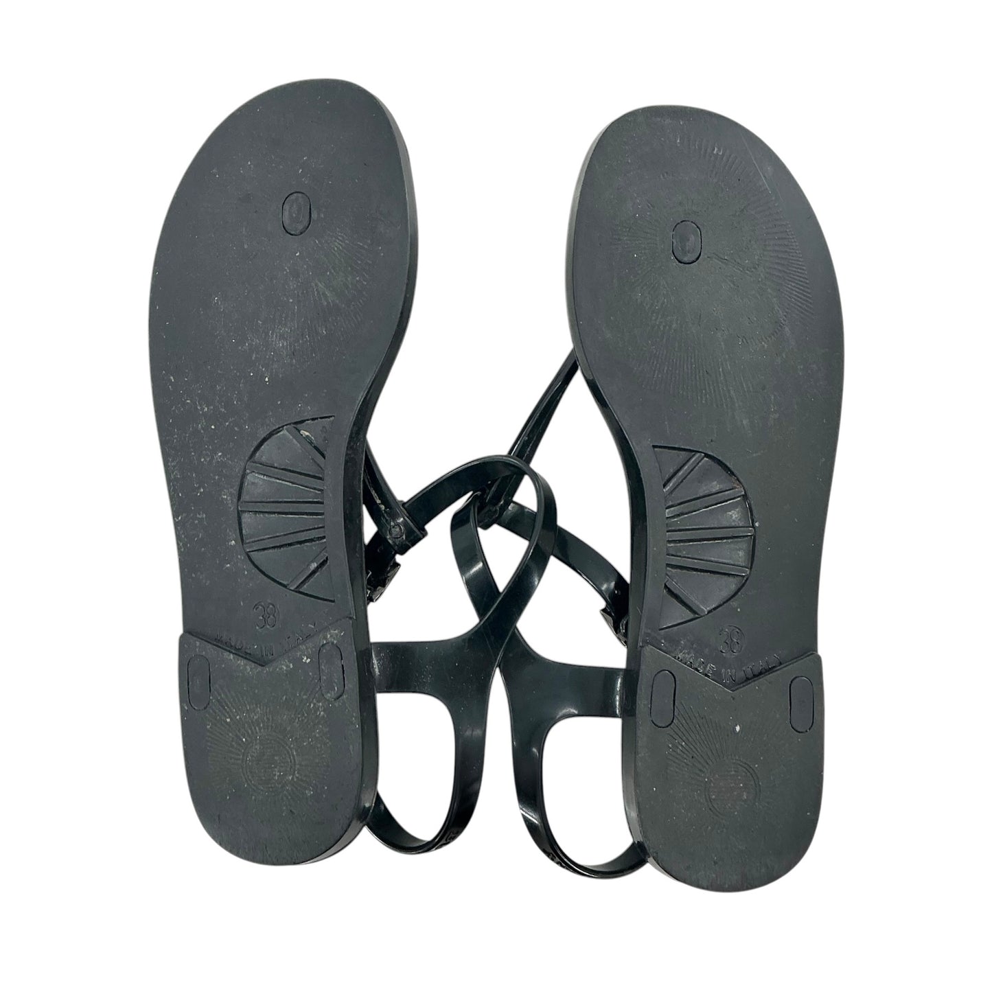 Burberry Black Nova Check Jelly Thong Sandals