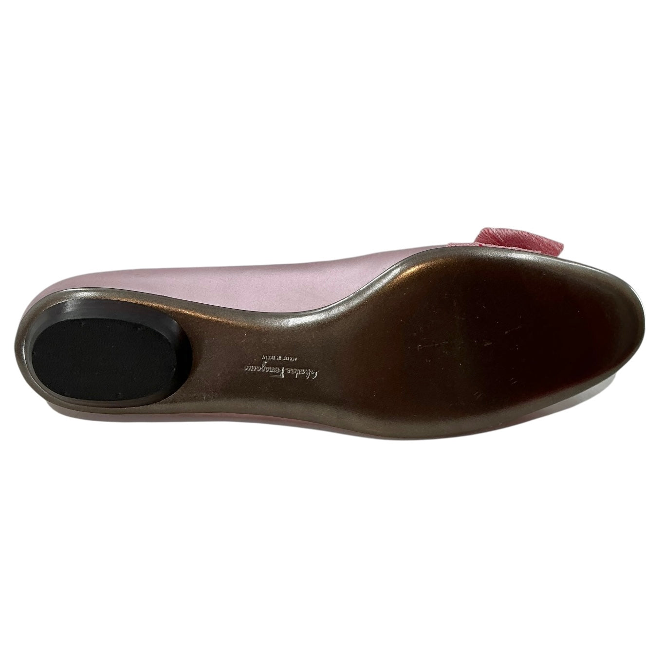 Salvatore Ferragamo Mauve Pink Satin Bow Ballet Flats