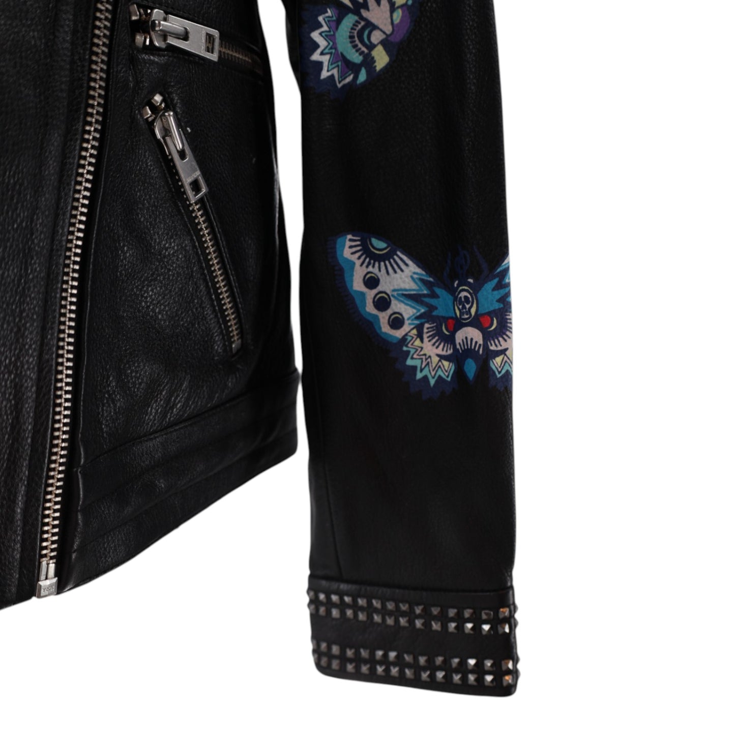 Zadig and Voltaire Studded and Painted Leather Jacket