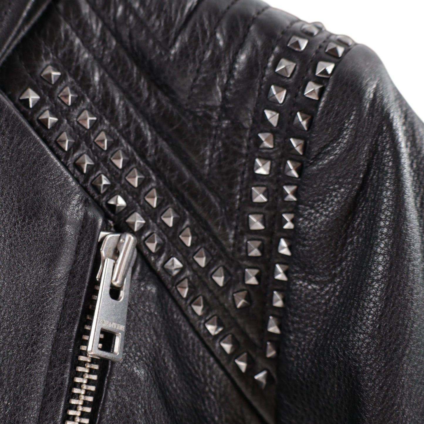 Zadig and Voltaire Studded and Painted Leather Jacket