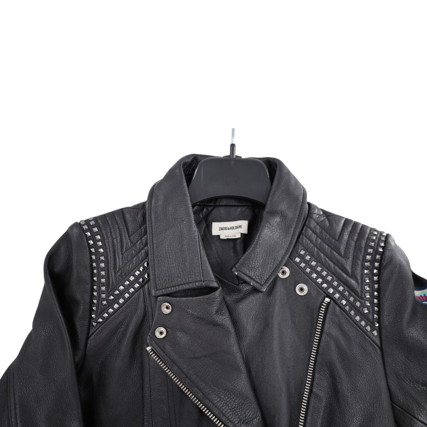 Zadig and Voltaire Studded and Painted Leather Jacket