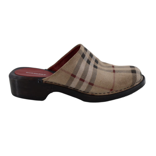 Burberry Nova Check Suede Mules
