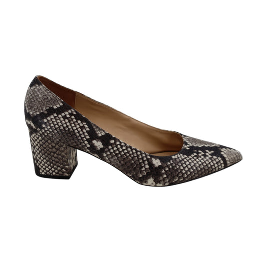 Brian Atwood Faux Snakeskin Chunky Heels