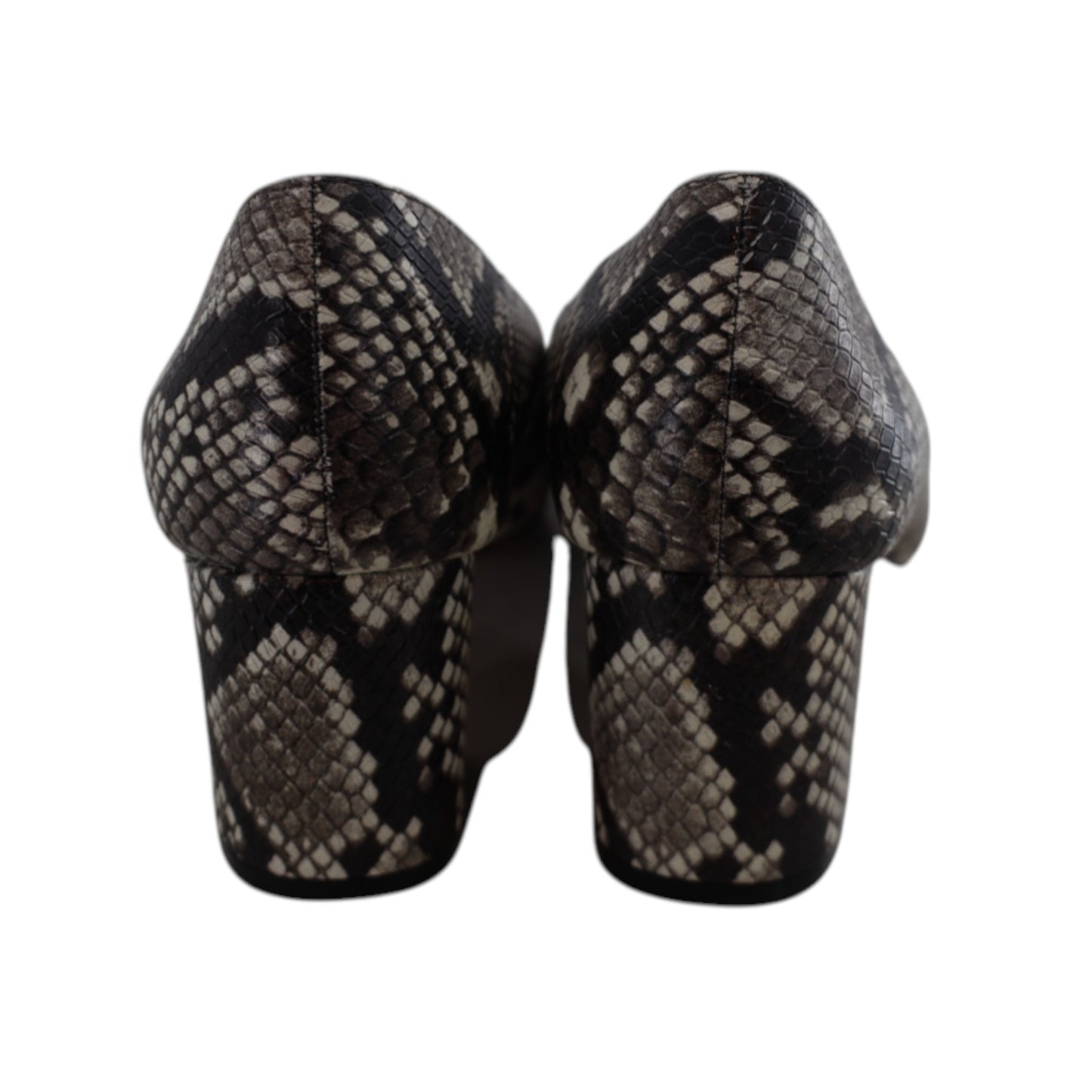 Brian Atwood Faux Snakeskin Chunky Heels
