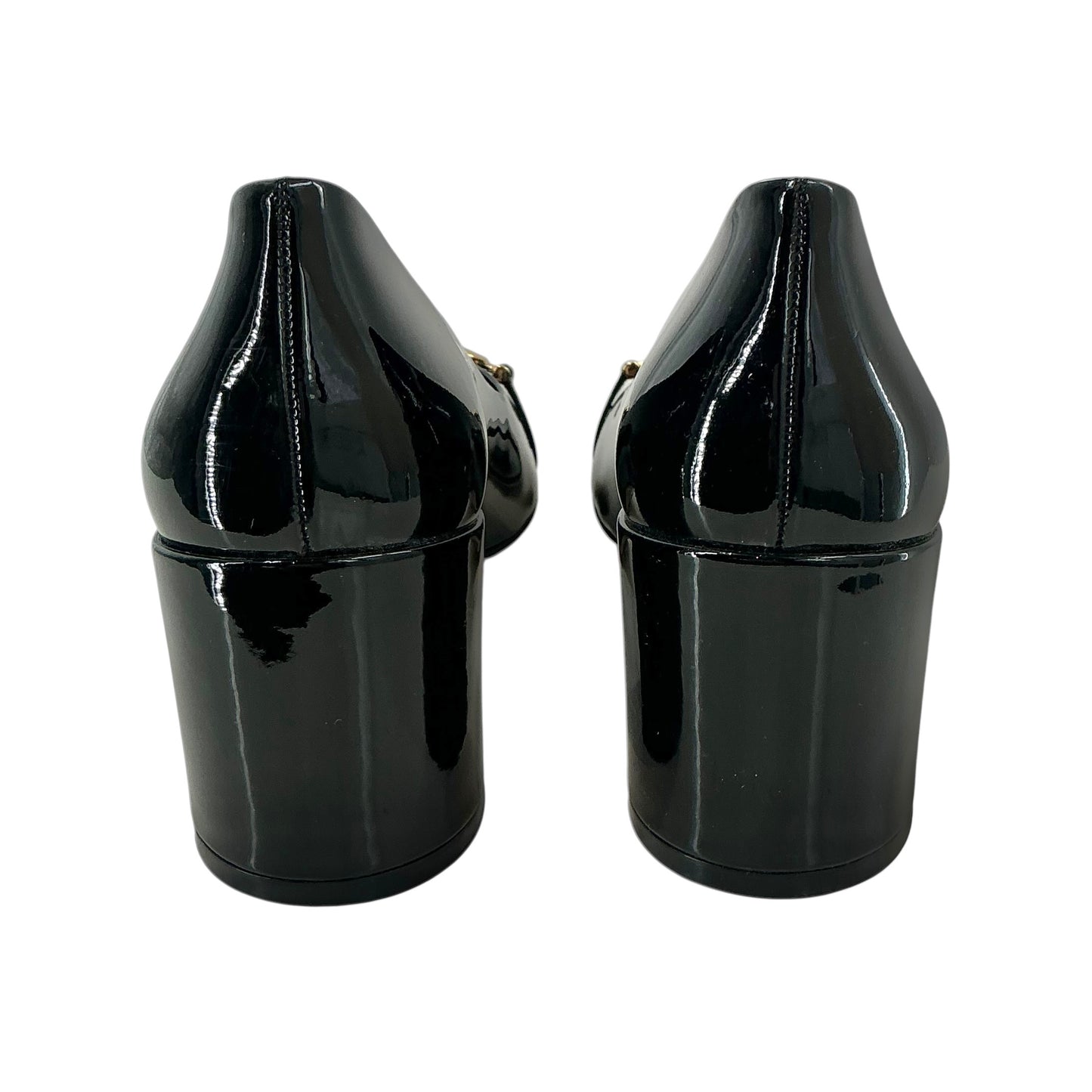 Salvatore Ferragamo Garda Gancini Black Patent Leather Pumps