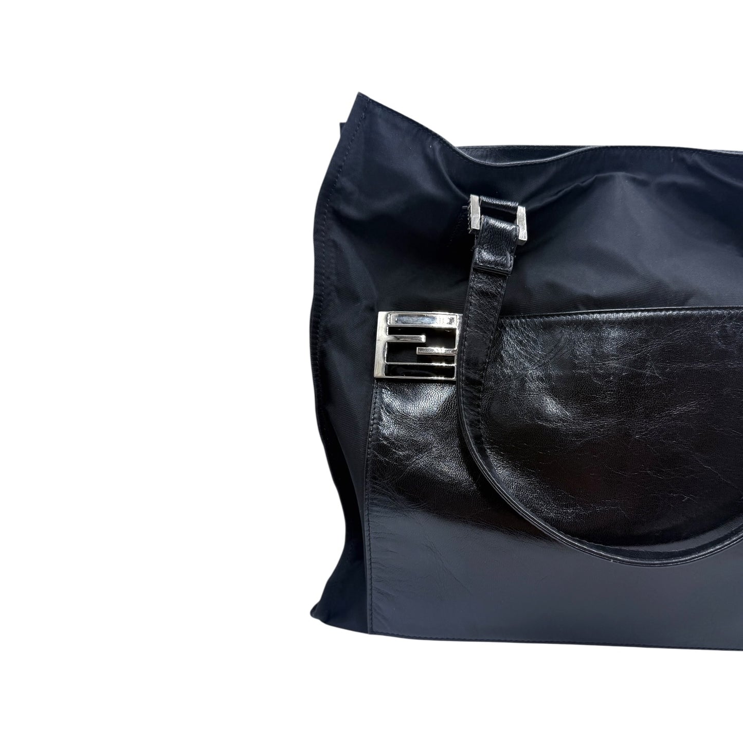 Fendi Nylon Leather Pocket Tote Bags