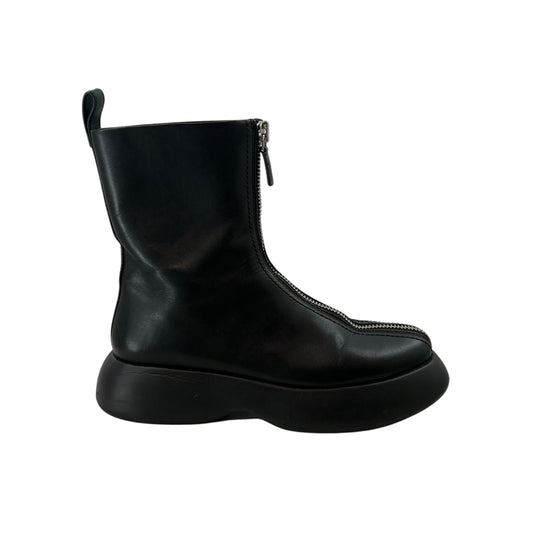 3.1 Phillip Lim Black Leather Mercer Zip Combat Boots