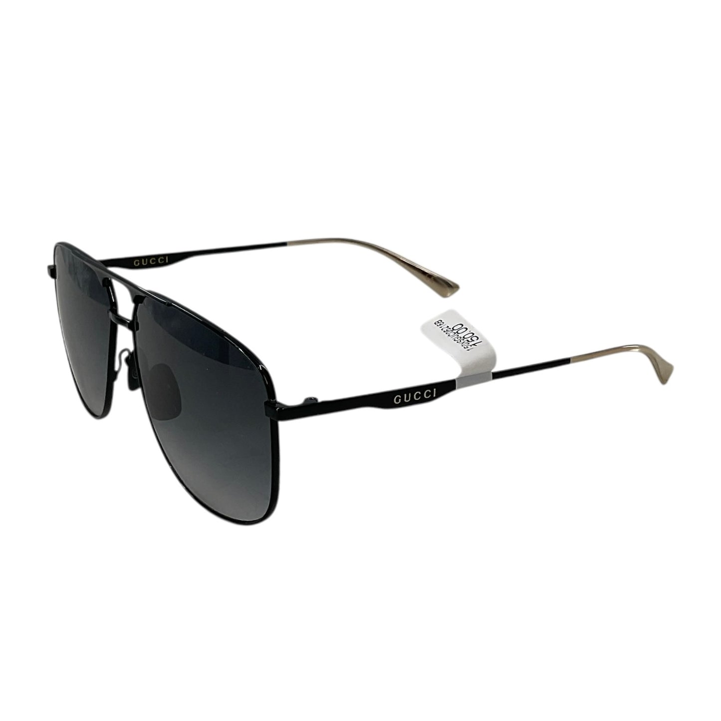 Gucci GG0336S 002 Men's Pilot Sunglasses - Black/Grey