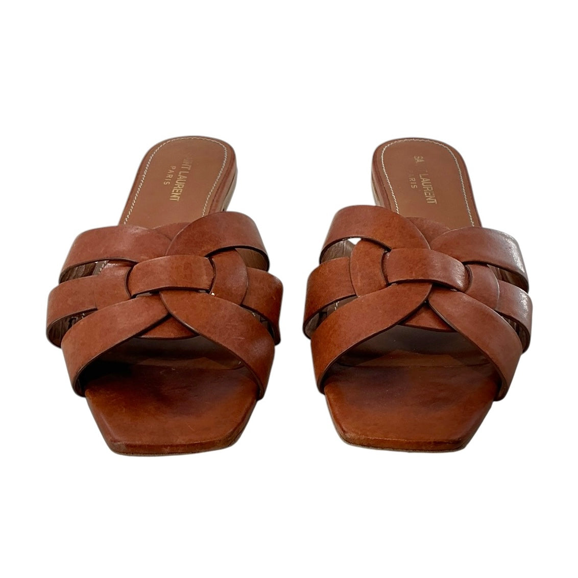 Saint Laurent Tribute Nu Pieds Leather Slide Sandals