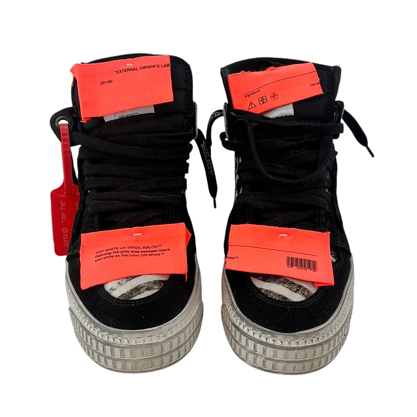Off-White Court 3.0 High-Top Sneakers Zebra Print