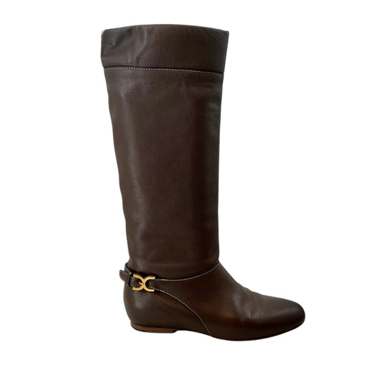 Chloé Brown Leather Knee-High Riding Boots
