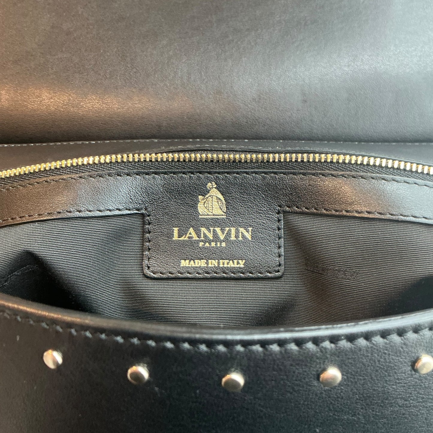 Lanvin Essential Leather Studded Shoulder Bag