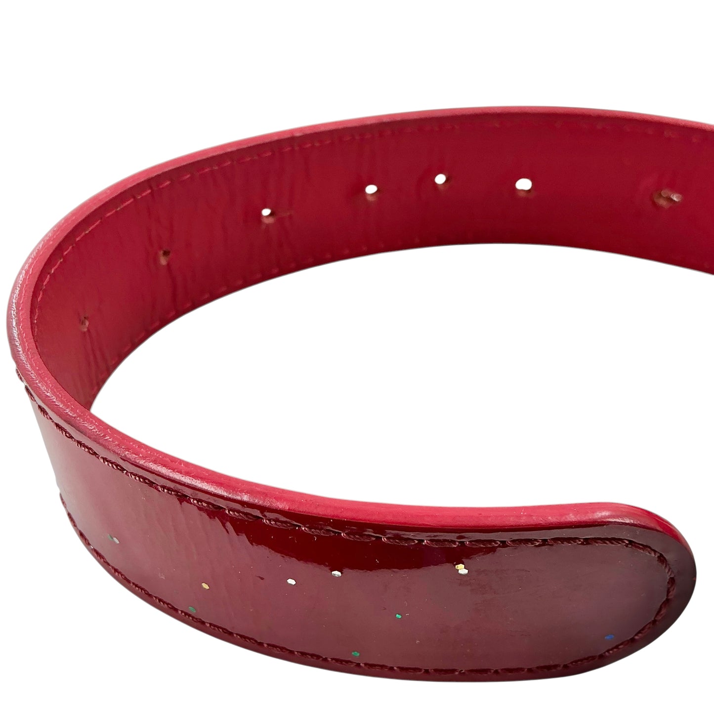 Giuseppe Zanotti Red Patent "Signature" Logo Belt