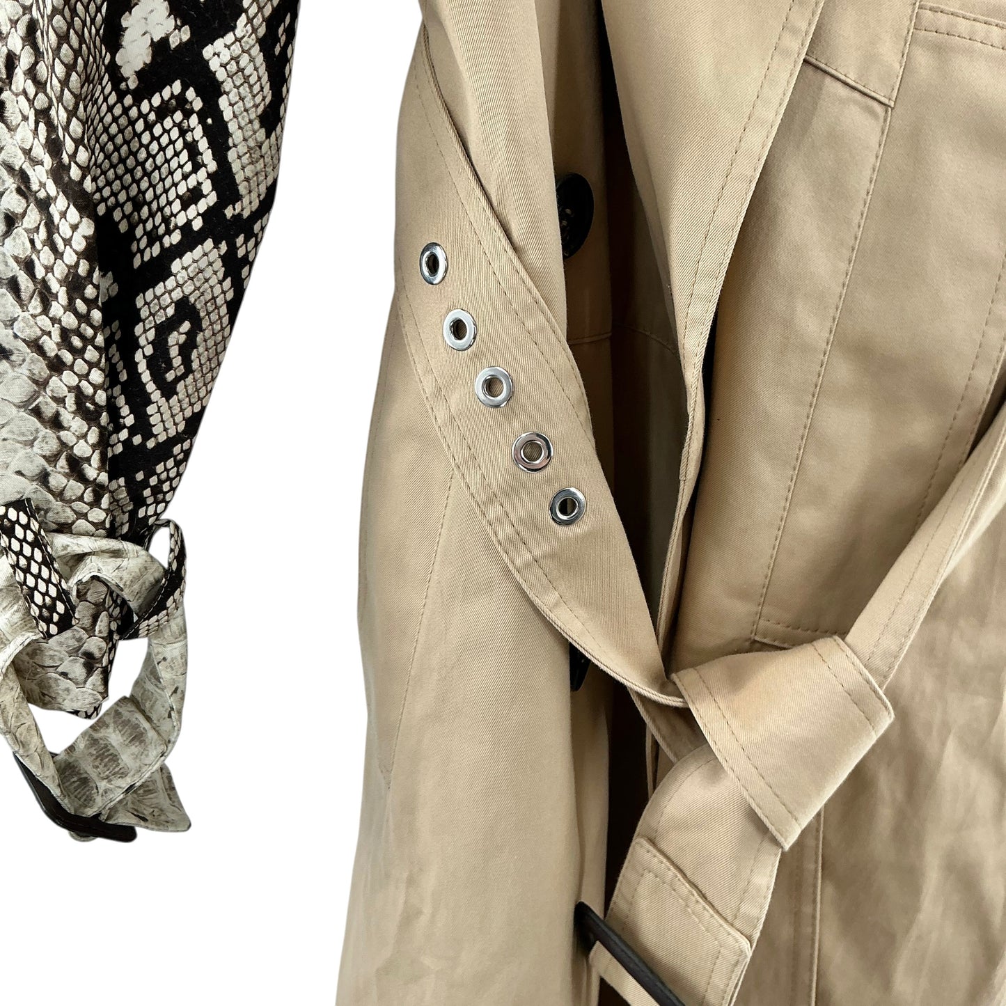 Chloé Vintage Python-Print Sleeve Trench Coat