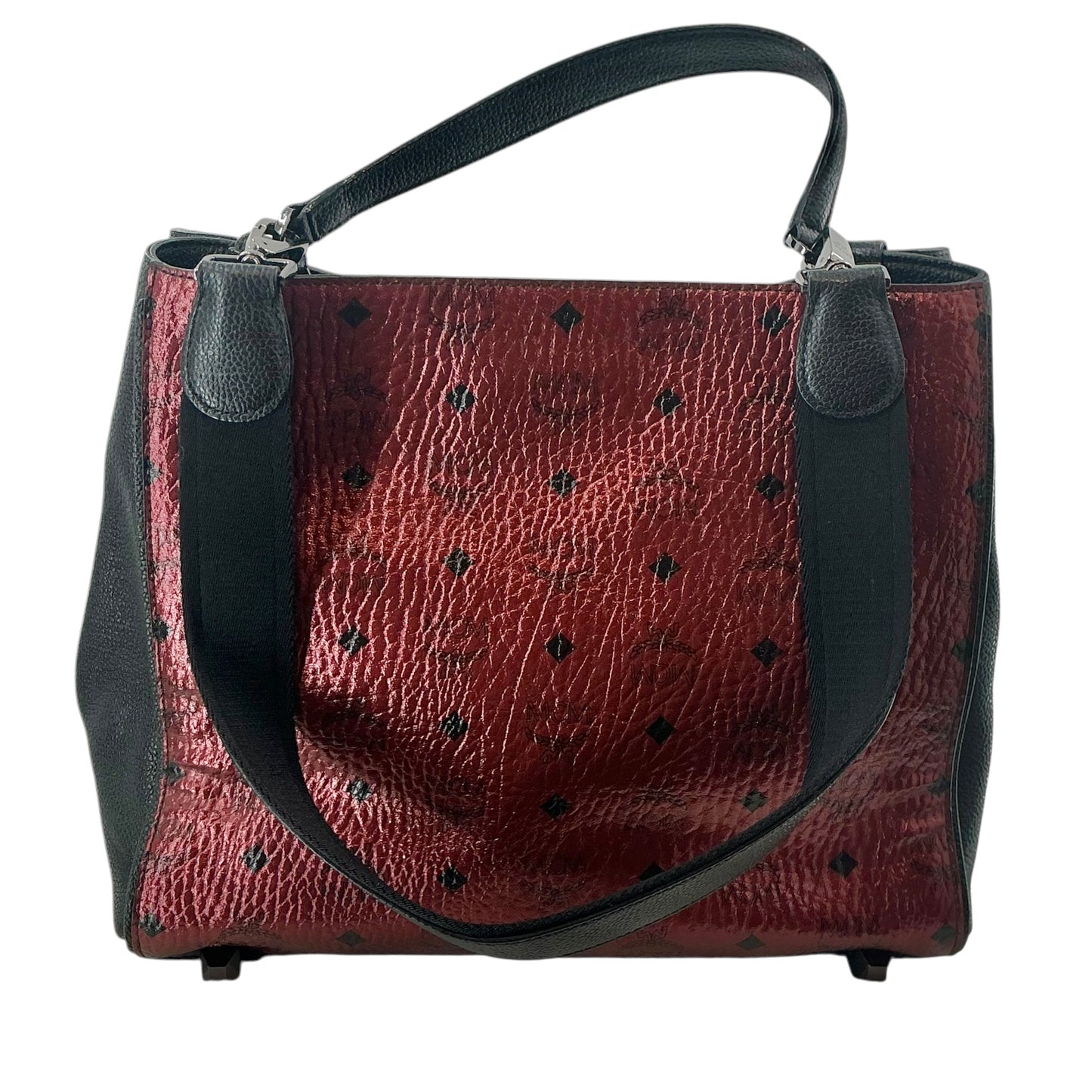 MCM Visetos Corina Medium Metallic Shoulder Bag - Scooter Red
