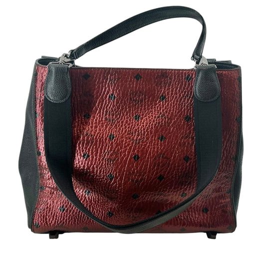 MCM Visetos Corina Medium Metallic Shoulder Bag - Scooter Red