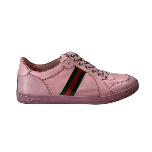 Gucci Pink Leather Stretch Low-Top Sneakers