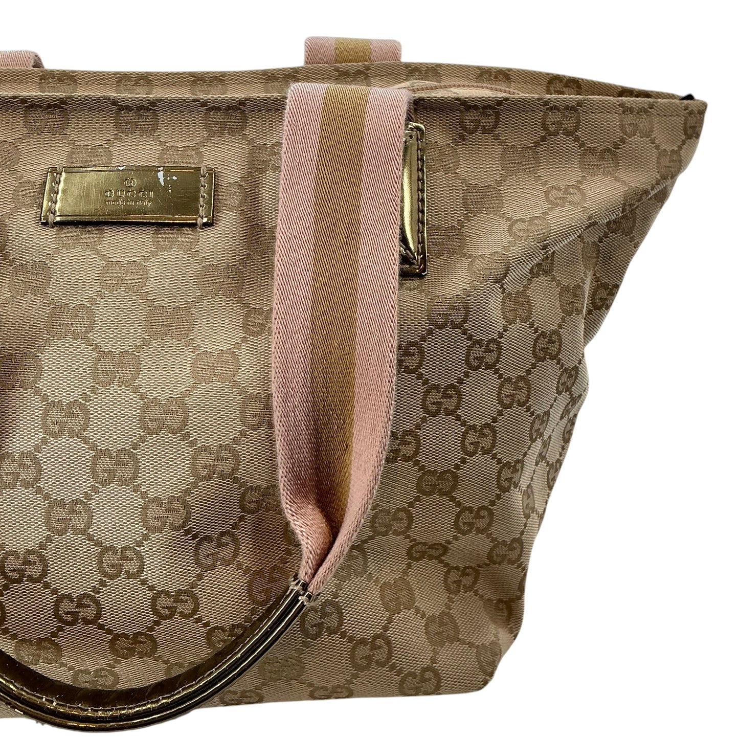 Gucci Original GG Monogram Canvas Medium Web Handle Tote