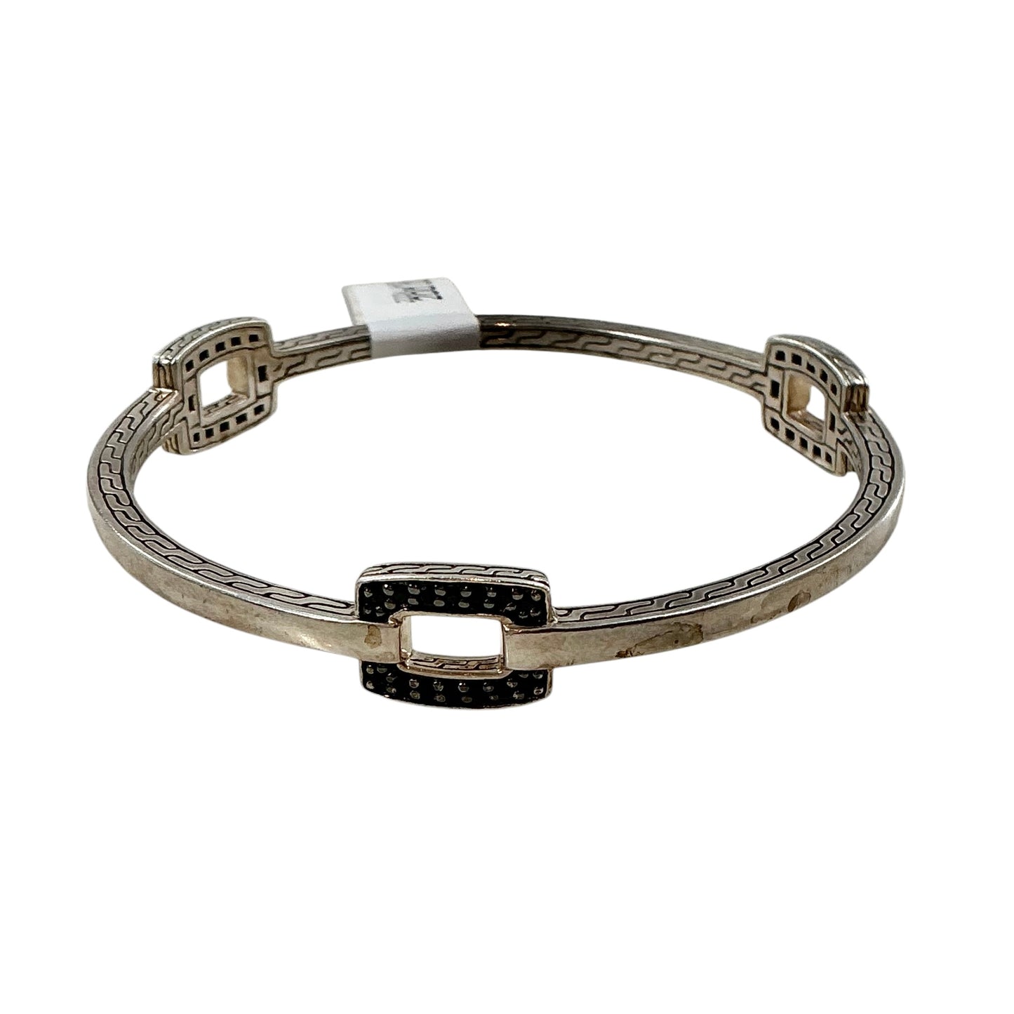 John Hardy Sterling Silver 3-Station Black Sapphire Bangle