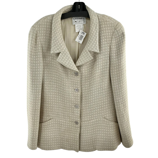 Vintage Chanel Cruise 2000 Beige Tweed Blazer Jacket