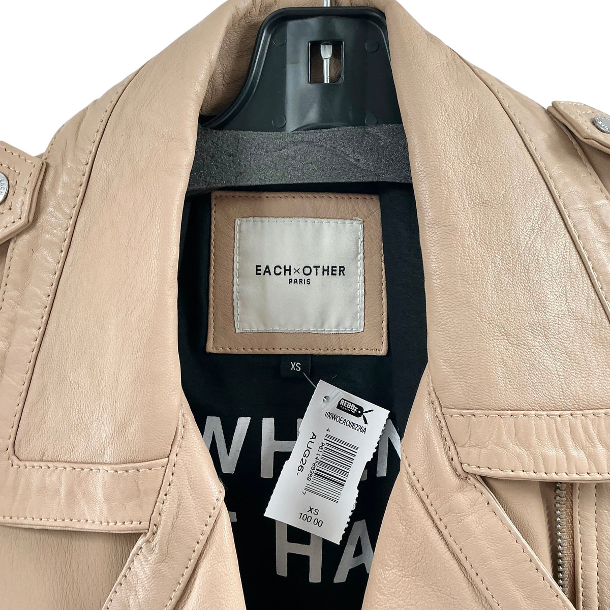 Each x Other Paris Women's Premium Leather Moto Jacket – Beige / Tan