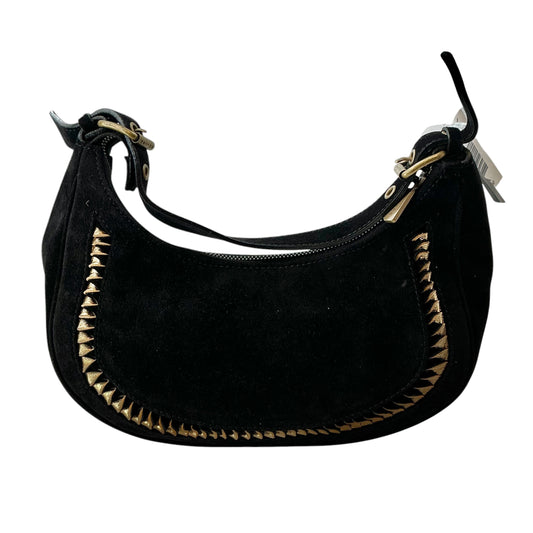 Celine Black Suede Studded Crescent Ava Shoulder Bag
