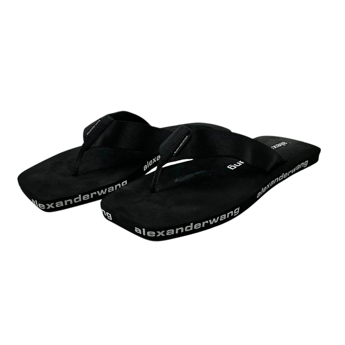Alexander Wang Logo Wedge Flip Flop Sandals