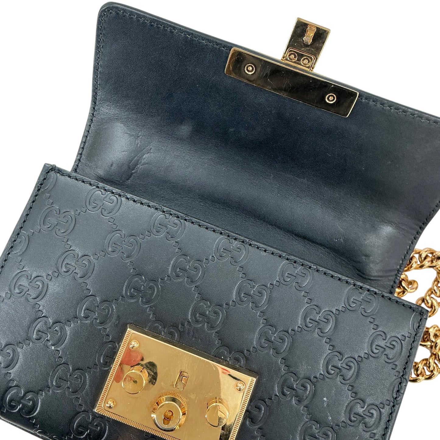 Gucci Padlock Small GG Signature Leather Shoulder Bag