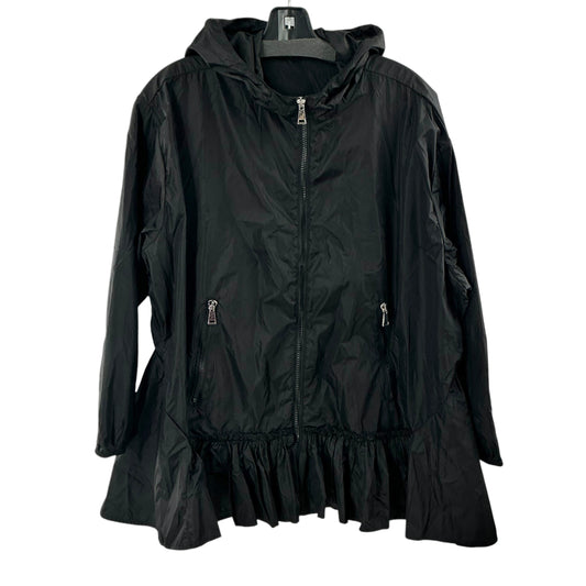 Moncler Sarcelle Black Peplum Ruffle Jacket Windbreaker