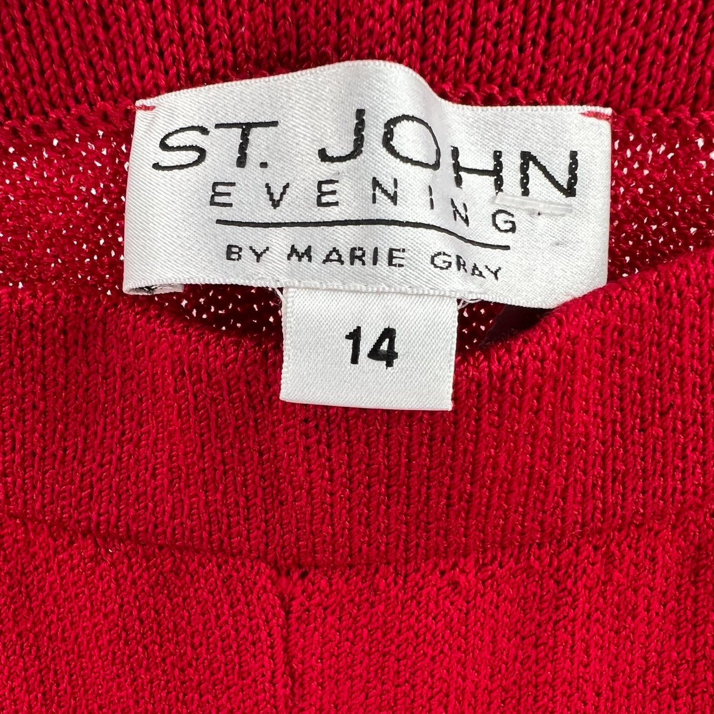 St. John Collection Straight Leg Santana Red Knit Women’s Pants