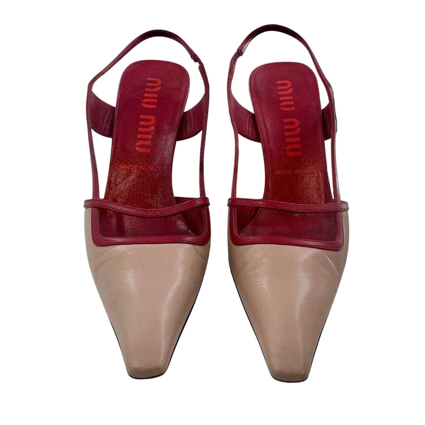 Miu Miu Vintage Two-Tone Pointed Slingback Pumps