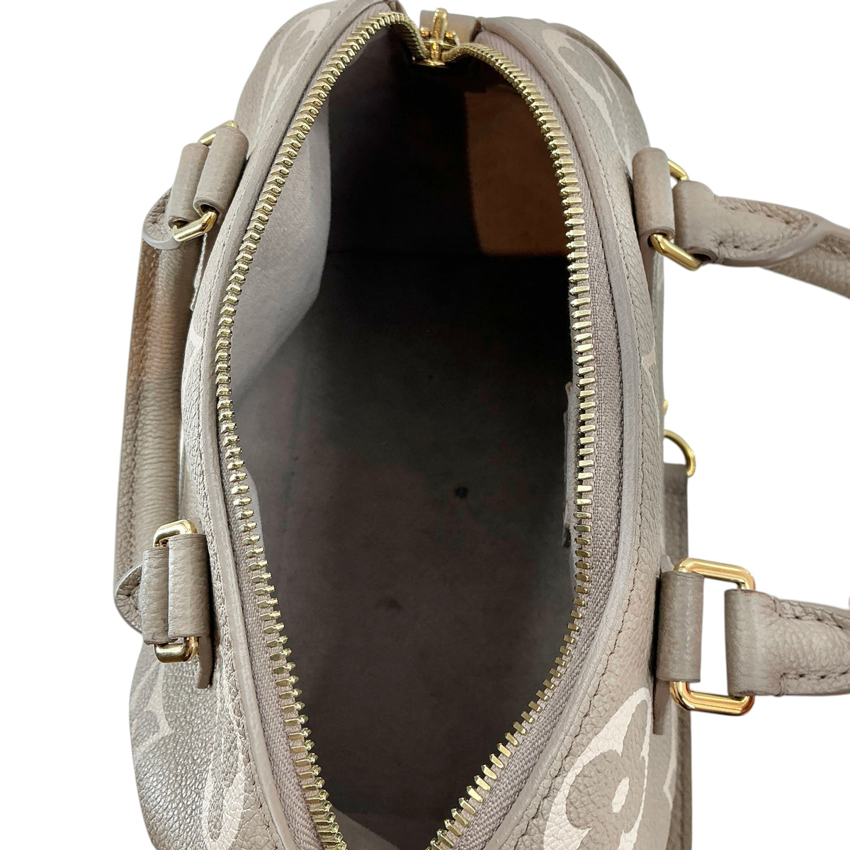 Louis Vuitton Bicolor Monogram Empreinte Speedy Bandoulière 20 – Tourterelle / Crème