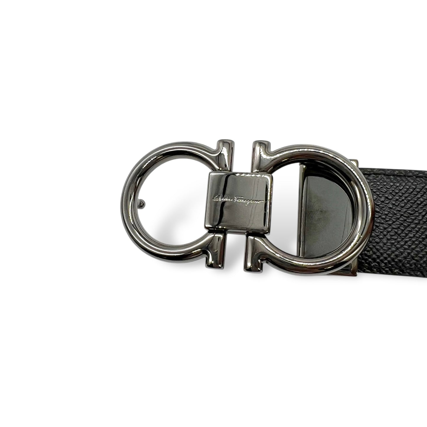 Salvatore Ferragamo Men's Double Gancini-Buckle Leather Belt