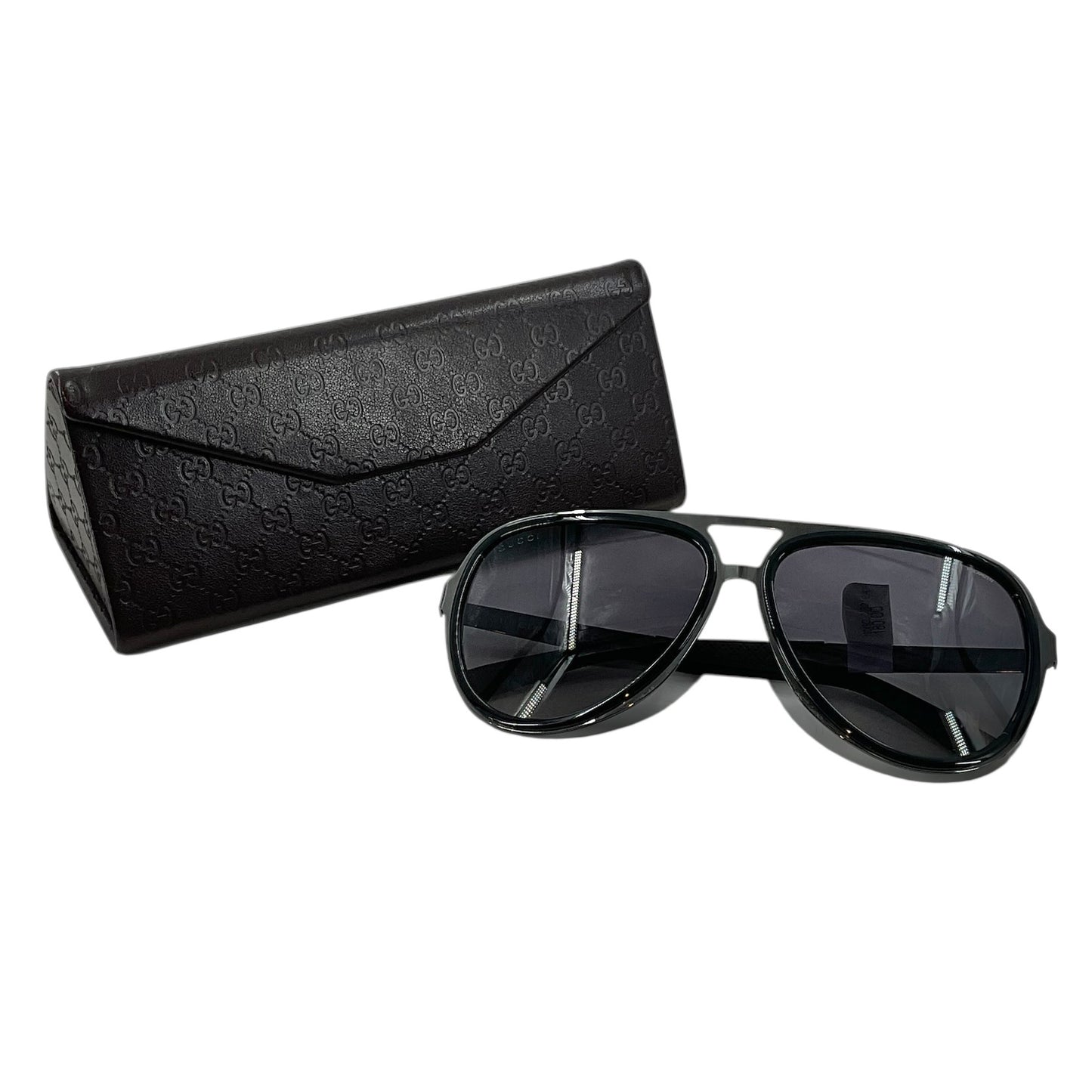 Gucci GG0062S Aviator Sunglasses - Black/Grey Gradient