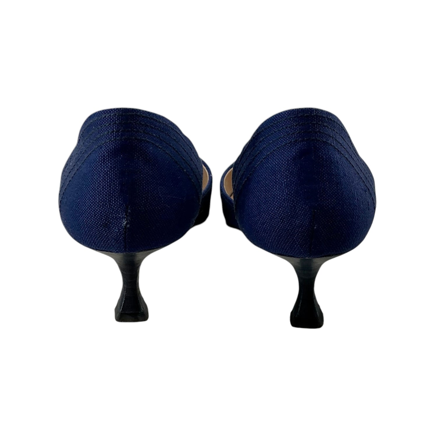 Manolo Blahnik Pointed Toe D'Orsay Navy Pumps