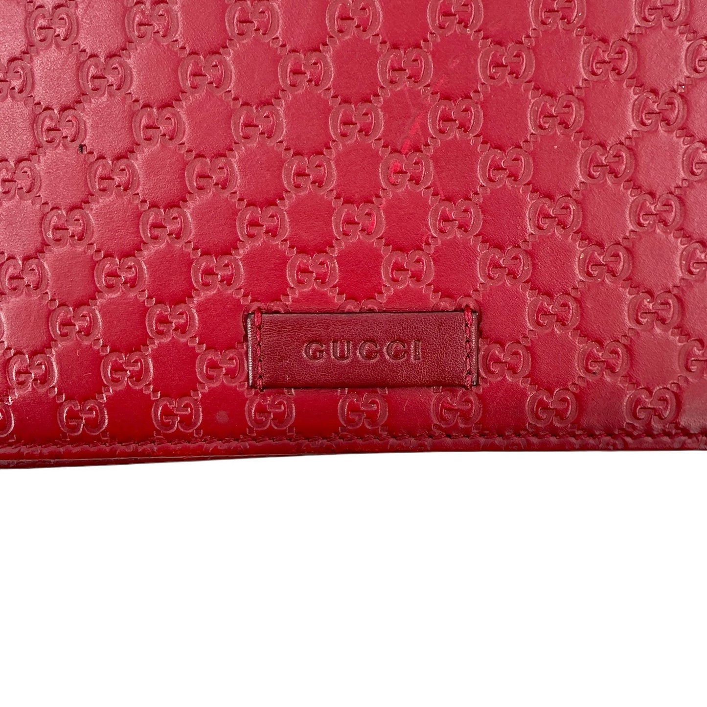 Gucci Red Microguccissima Leather Wallet on Strap