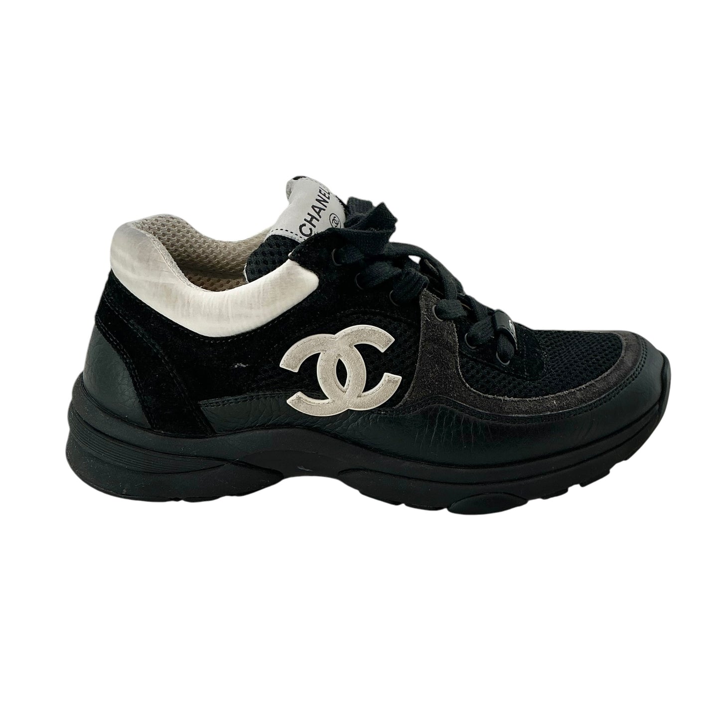 Chanel Mesh Suede & Grained Calfskin CC Sneakers