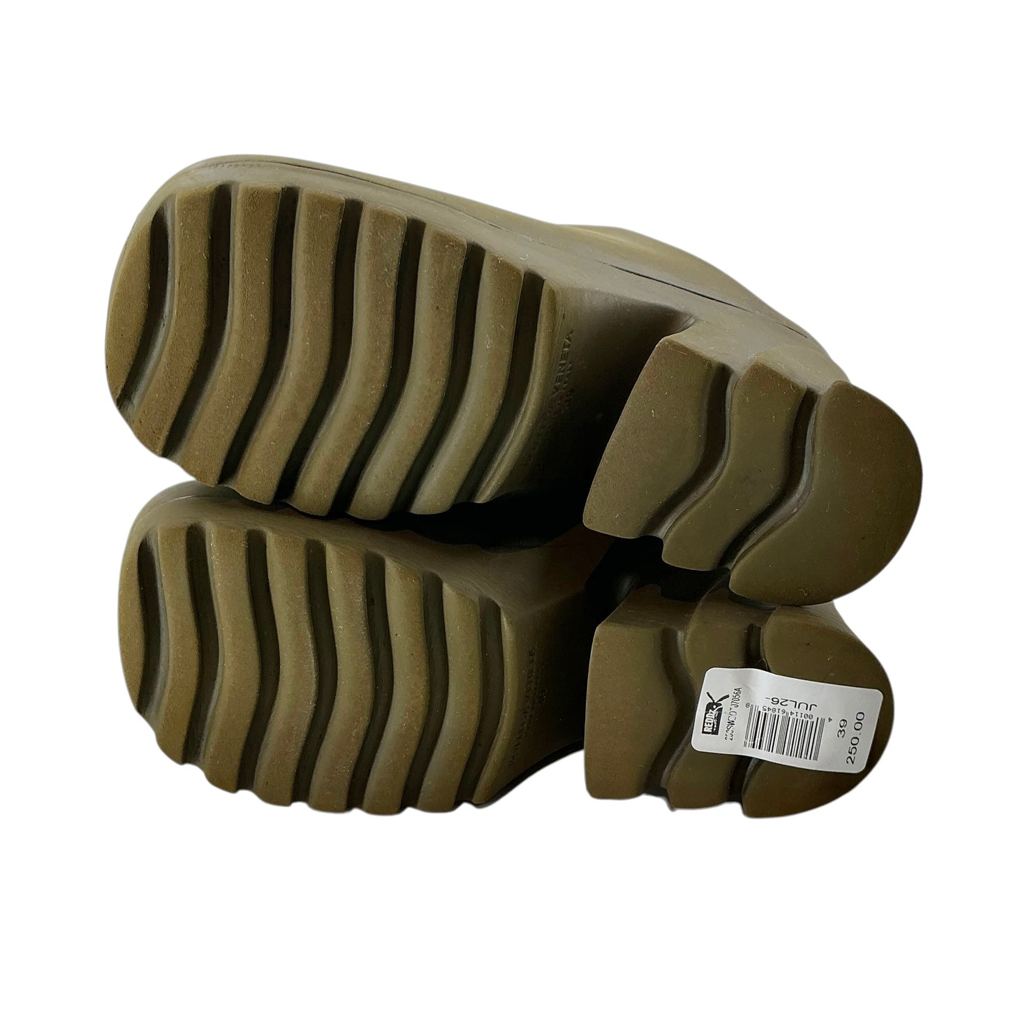 Bottega Veneta Khaki Flash Rubber Platform Clogs