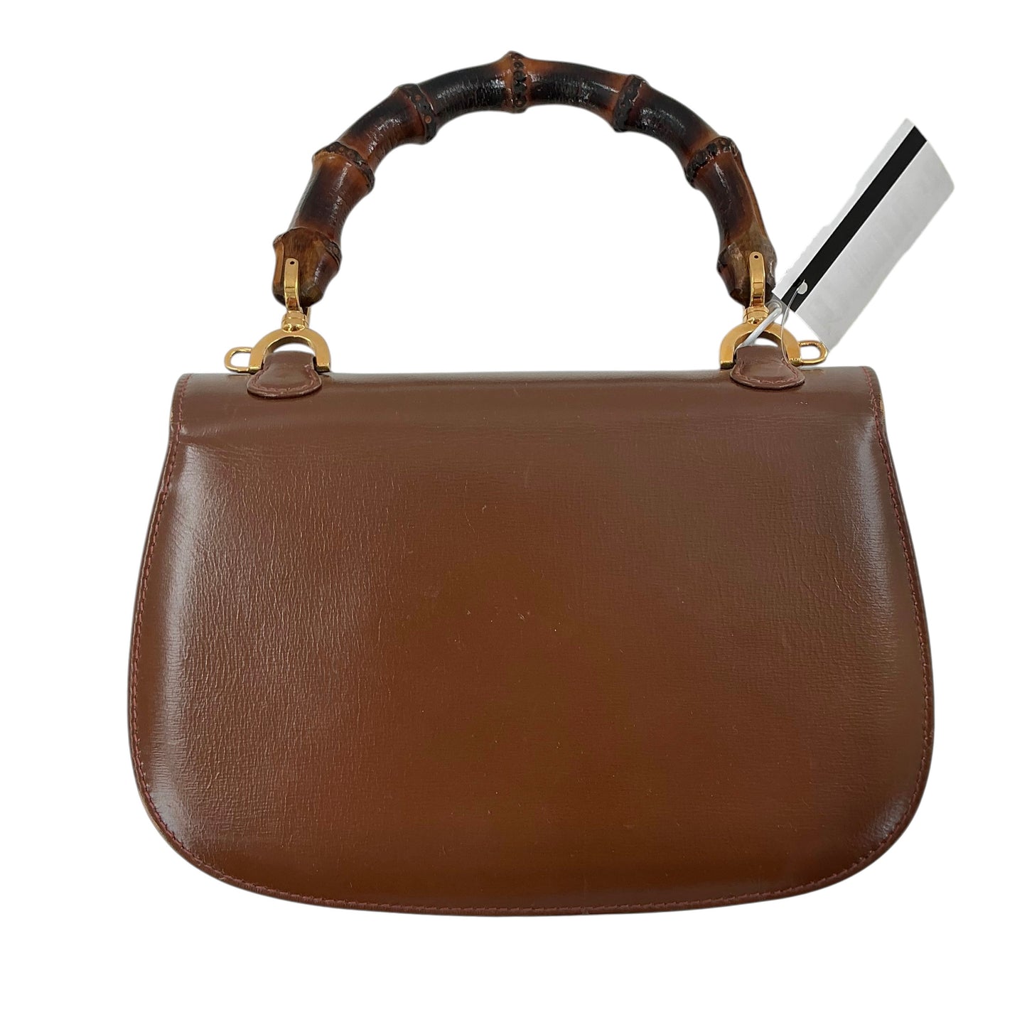 Gucci Vintage Bamboo 1947 Medium Brown Leather Top-Handle Bag
