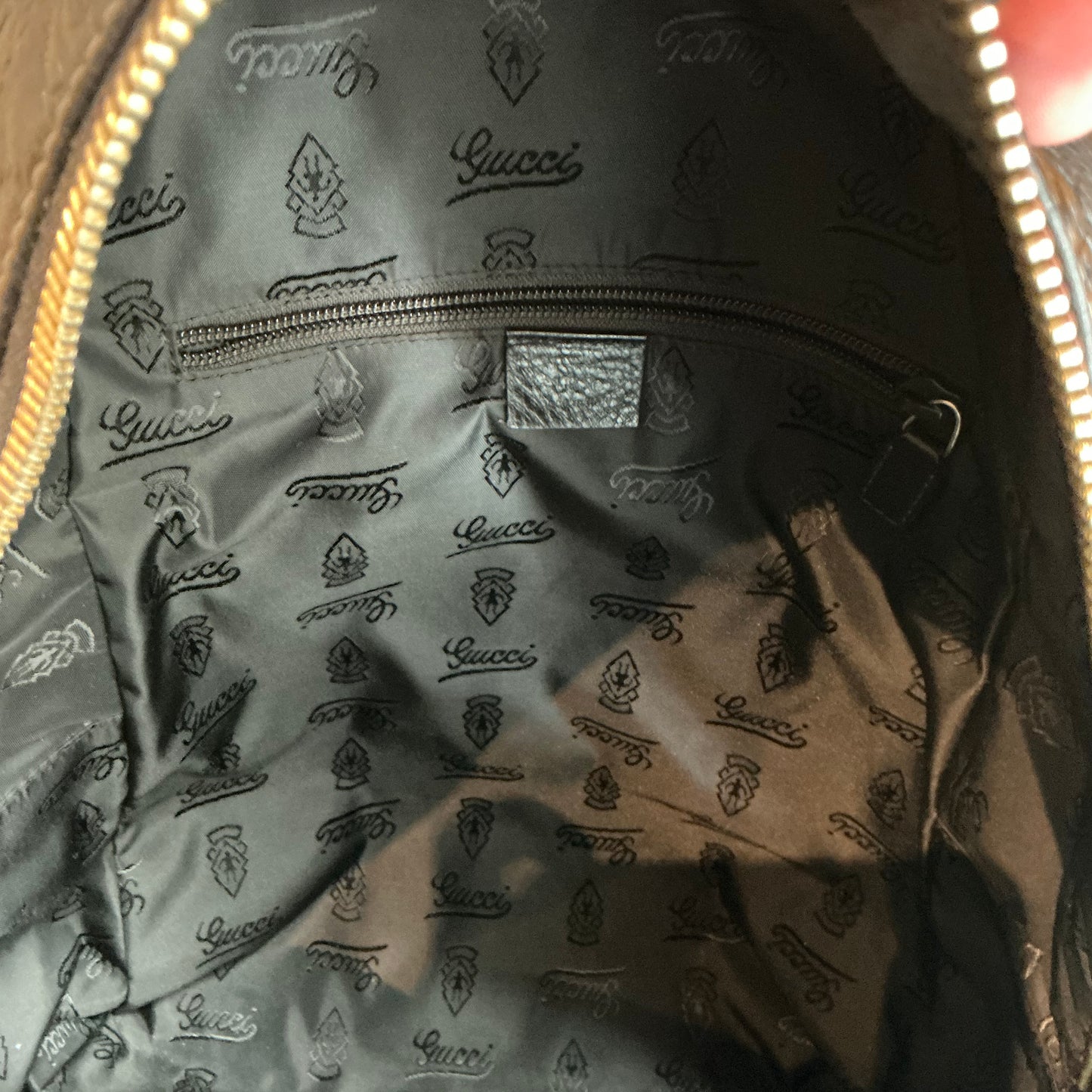 Gucci Black Guccissima Monogram Embossed Leather Day Backpack