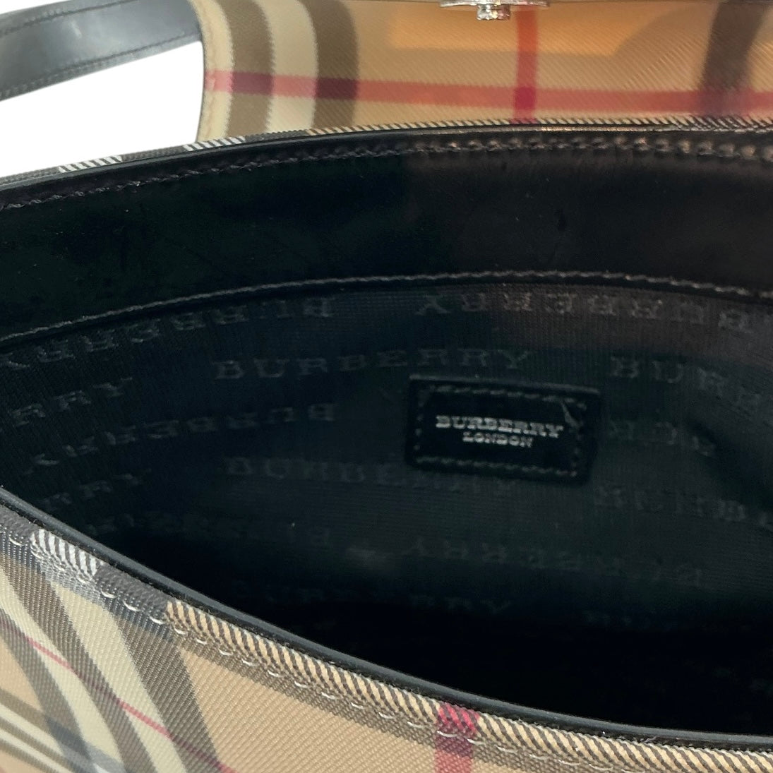 Burberry Nova Check PVC & Leather Shoulder Bag