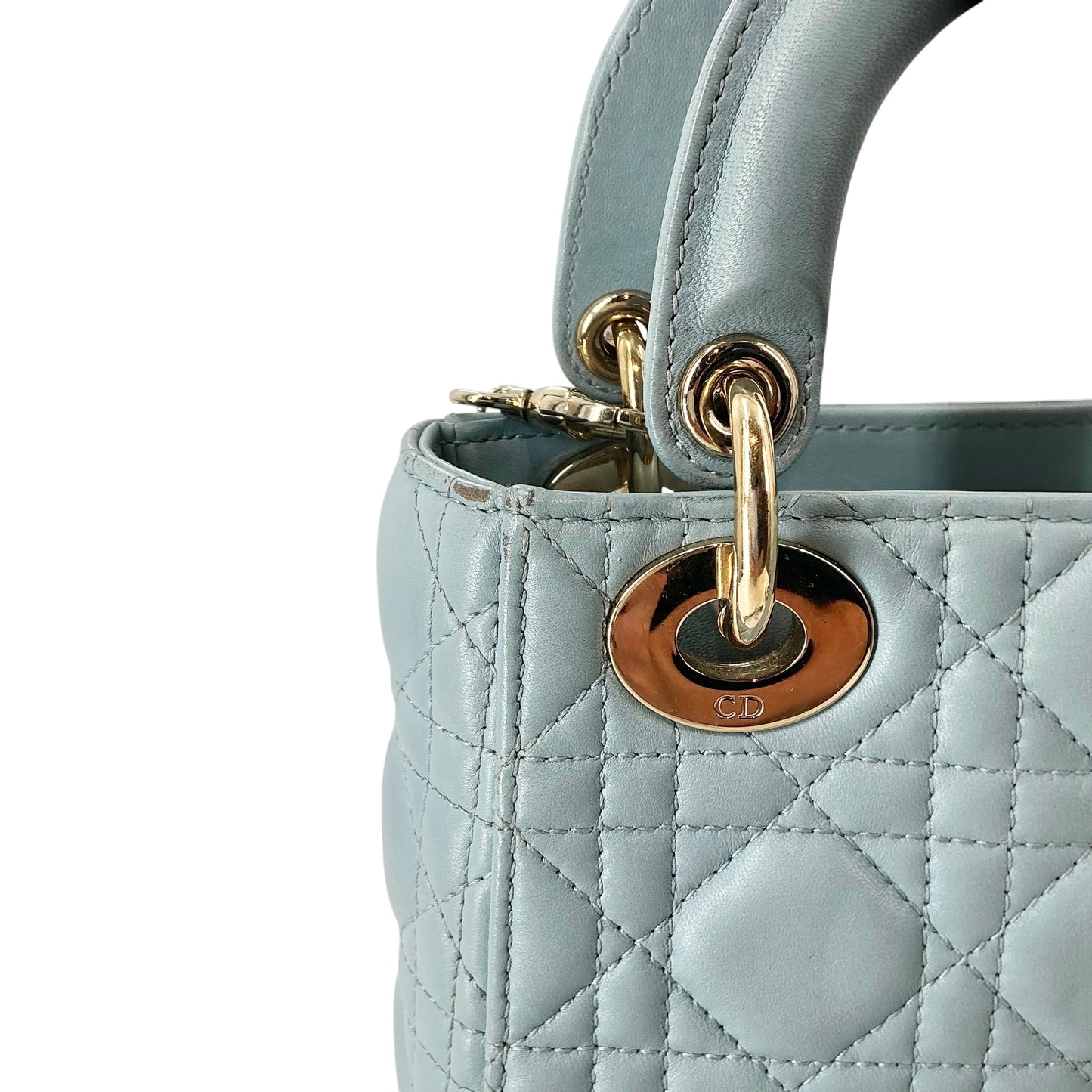 Christian Dior Mini Lady Dior Bag - Light Blue/Cloud Blue Cannage Lambskin