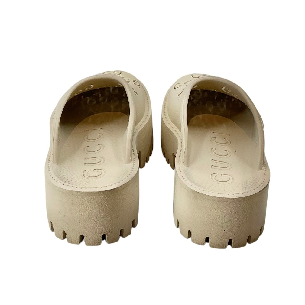 Gucci Rubber Monogram GG Platform Slide Clogs